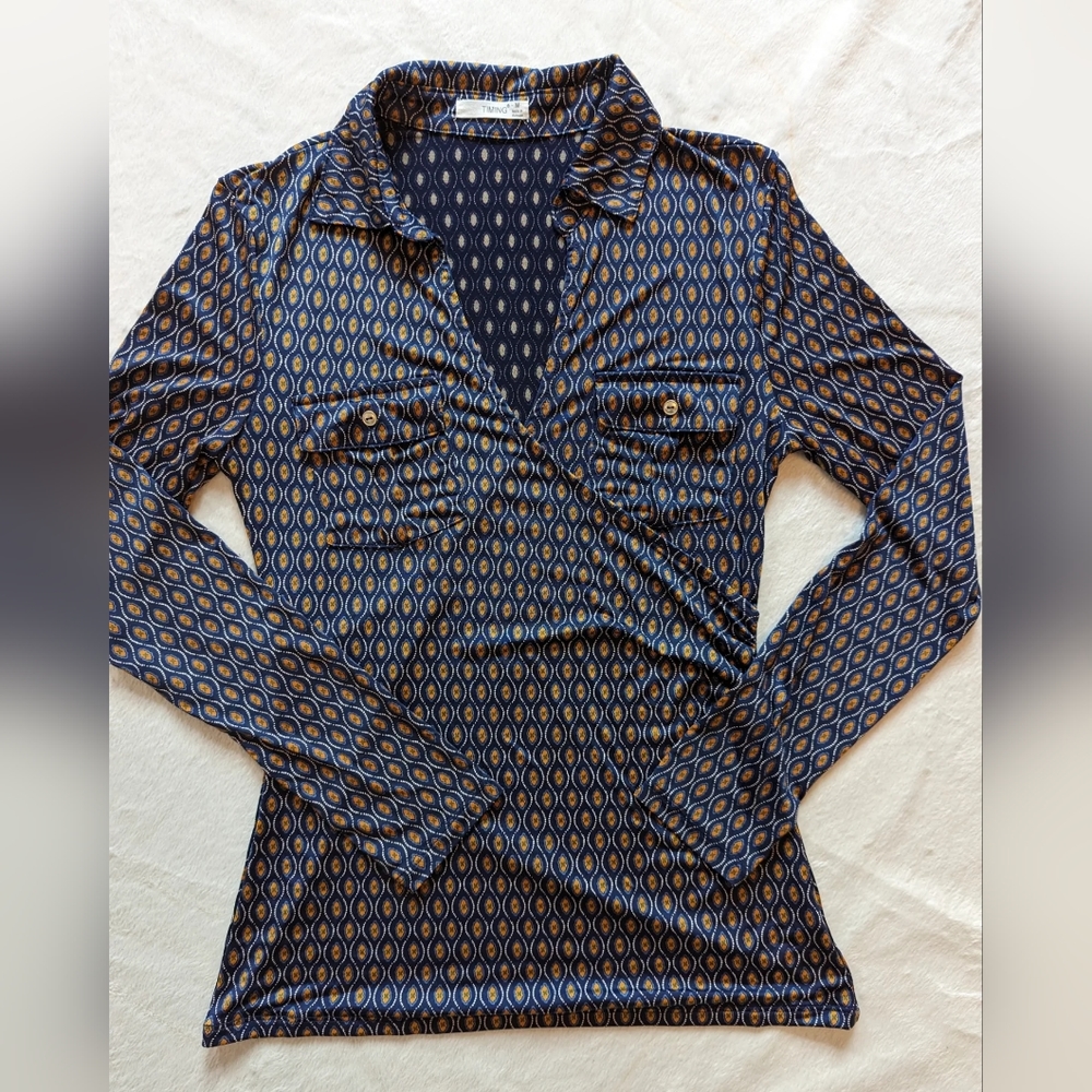 Retro Print Blouse size M